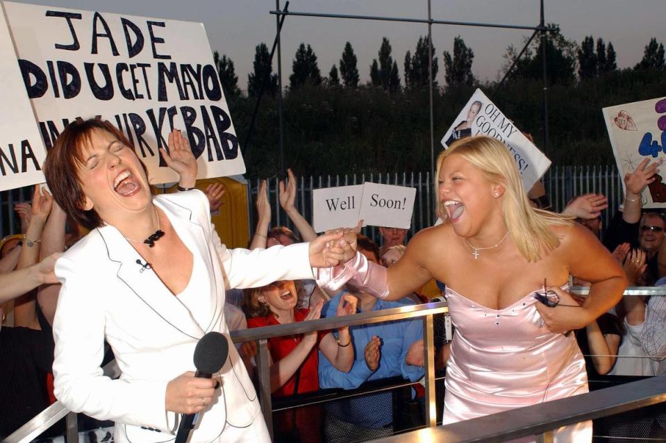 Jade Goody greets presenter Davina McCall (PA Archive/PA Photos)