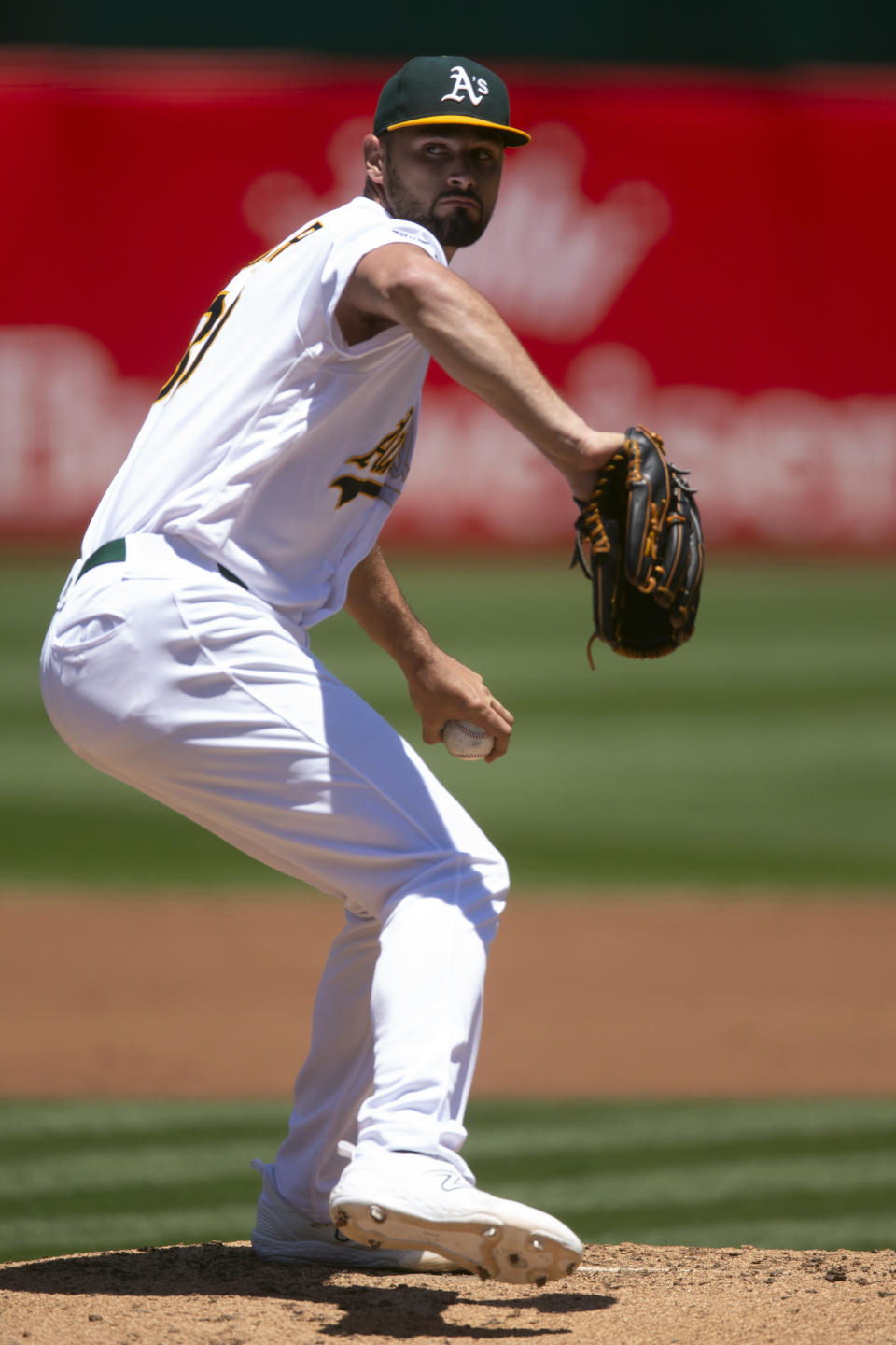 Oakland Athletics starting pitcher Kyle Muller delivers against the Chicago White Sox during the second inning of a baseball game, Saturday, July 1, 2023, in Oakland, Calif. (AP Photo/D. Ross Cameron)