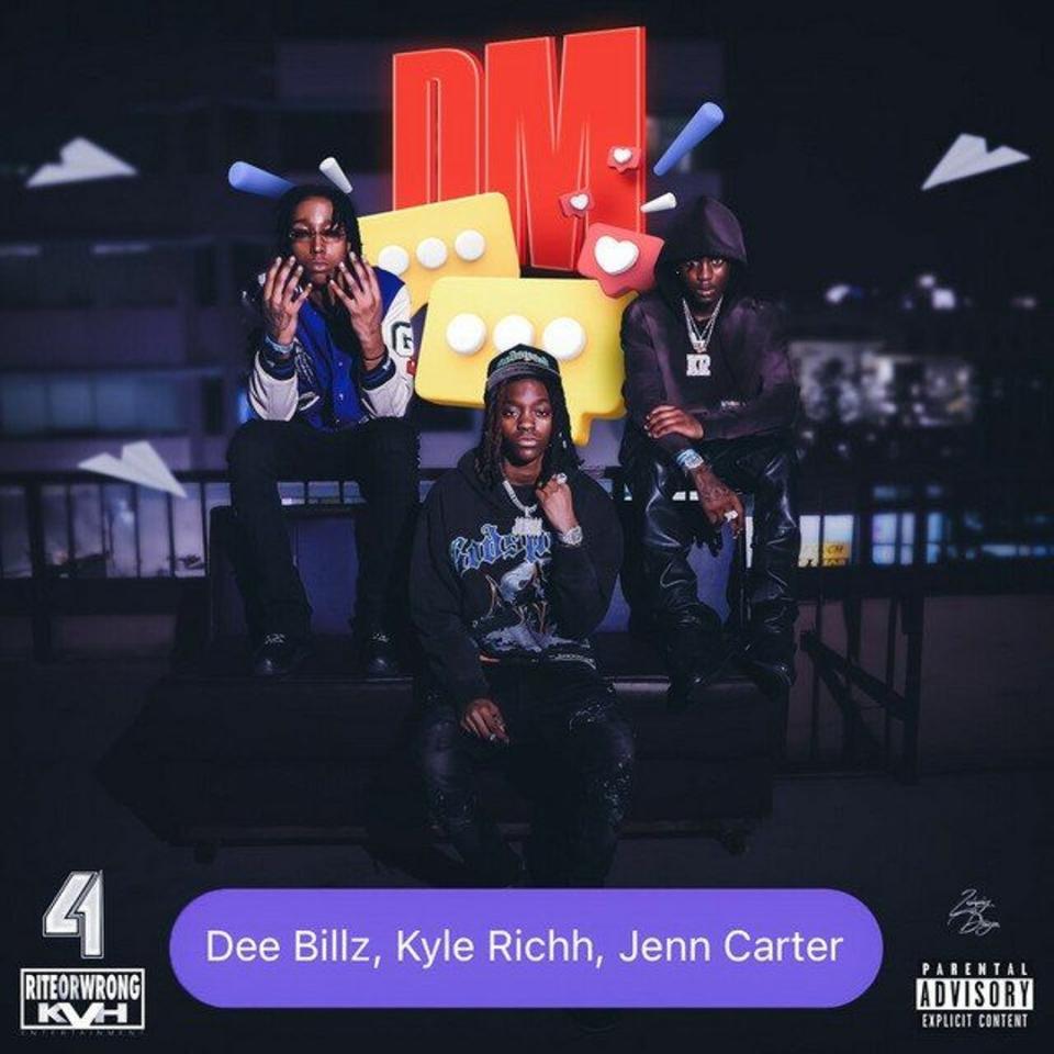 Dee Billz, Kyle Rich & Jenn Carter “DM” cover art

