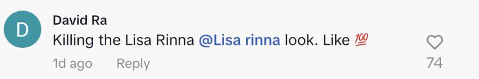 "Killing the Lisa Rinna @Lisa rinna look. Like 100"