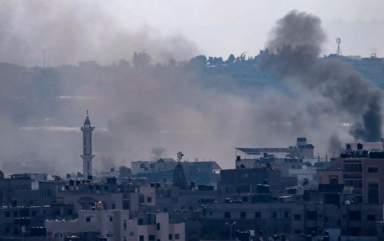 Smoke rises following Israeli airstrikes on Gaza City (EPA)