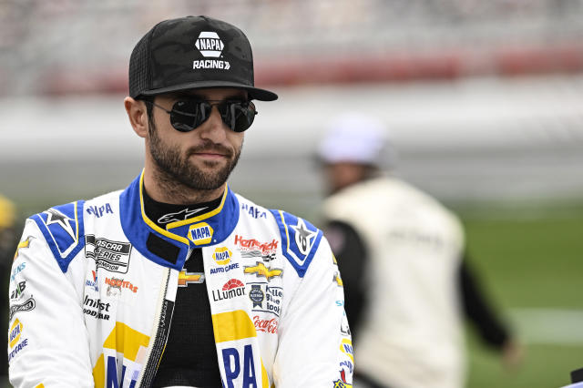 Chase Elliott will be suspended one race for intentionally wrecking Denny Hamlin in the Coca-Cola 600. (AP Photo/Matt Kelley)