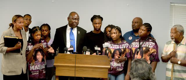 <p>Thomas J. Turney/The State Journal-Register / USA TODAY NETWORK</p> Surrounded by mostly members of the family of Sonya Massey, civil rights attorney Ben Crump speaks during a press conference at the NAACP building in Springfield Tuesday, July 23, 2024