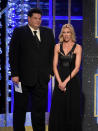 BEVERLY HILLS, CA - JUNE 22: TV personalities Mark Labbett (L) and Brooke Burns speak onstage during The 41st Annual Daytime Emmy Awards at The Beverly Hilton Hotel on June 22, 2014 in Beverly Hills, California. (Photo by Michael Buckner/Getty Images)