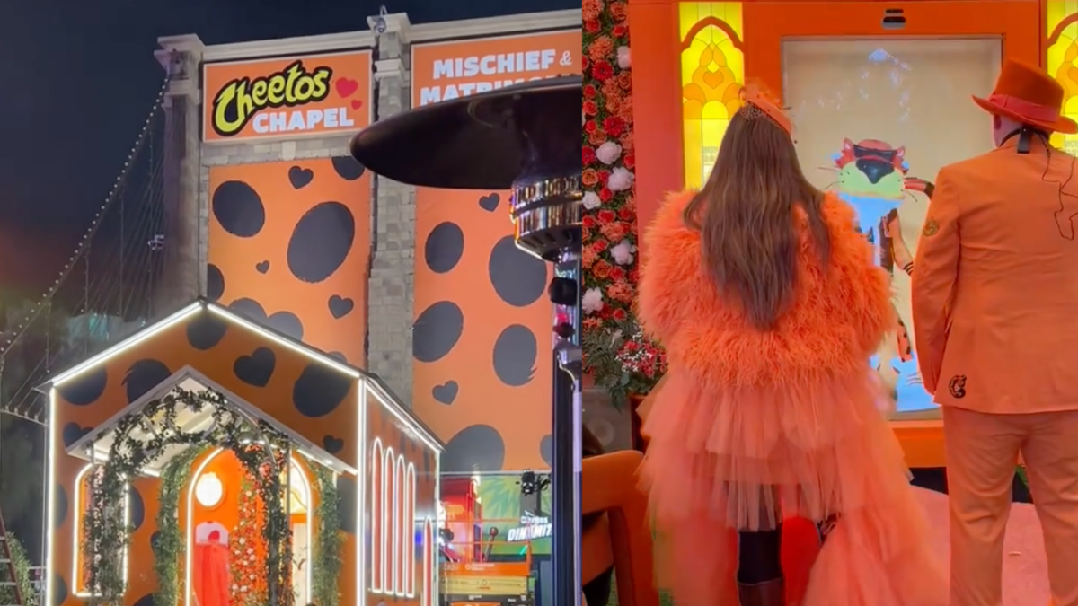 People get married in a Cheetos chapel in Las Vegas