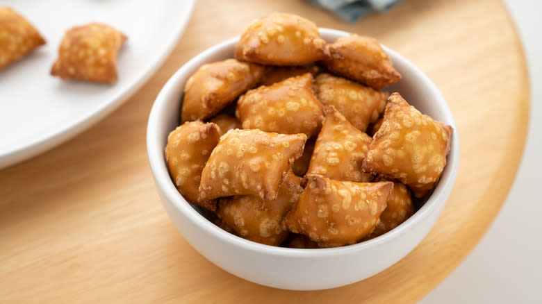 Bowl of peanut butter pretzel nuggets