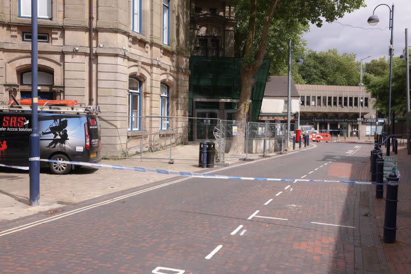 Church Street in Bilston was cordoned off