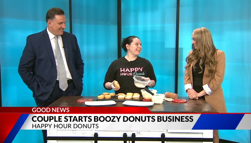 Gabby Main of Happy Hour Donuts on FOX21 Morning News on Aug. 9, 2021.