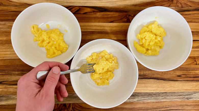 Three bowls of eggs