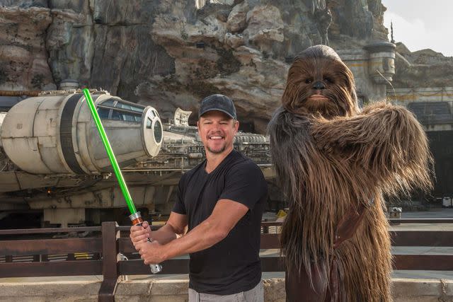 Joshua Sudock/Disneyland Resort Matt Damon and Chewbacca