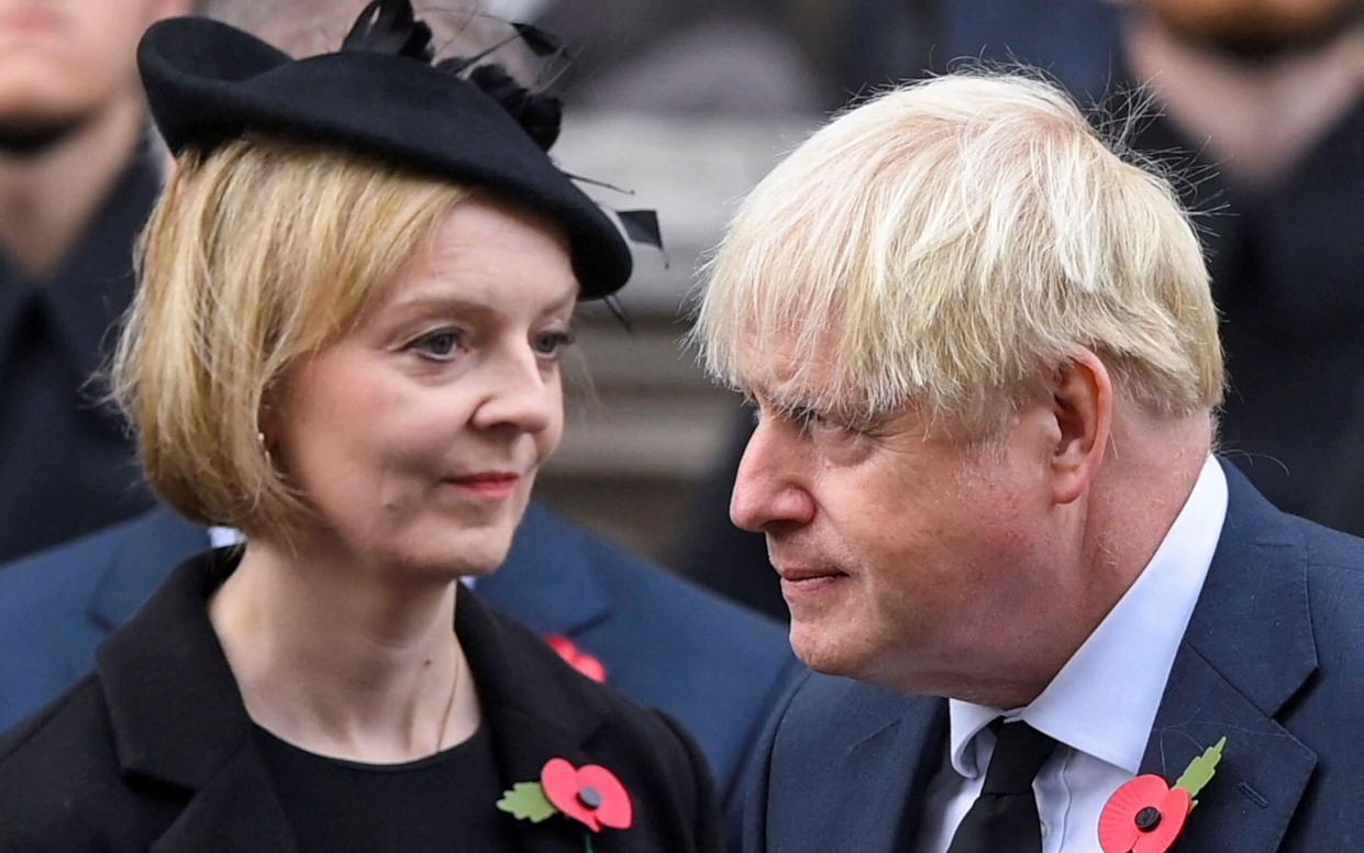 Liz Truss and Boris Johnson, pictured earlier this month, met during the summer Tory leadership campaign - Toby Melville/AFP via Getty Images
