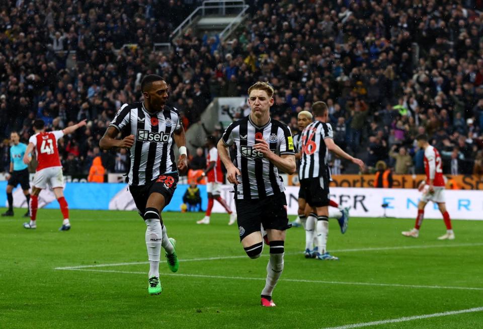 Anthony Gordon’s goal stood after a long VAR review (Action Images via Reuters)