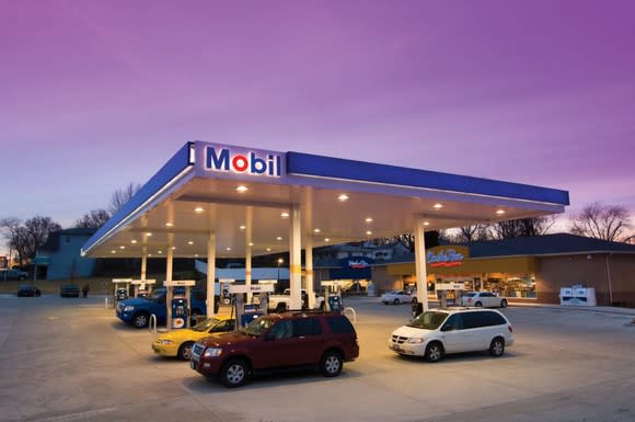 ExxonMobil gas station.