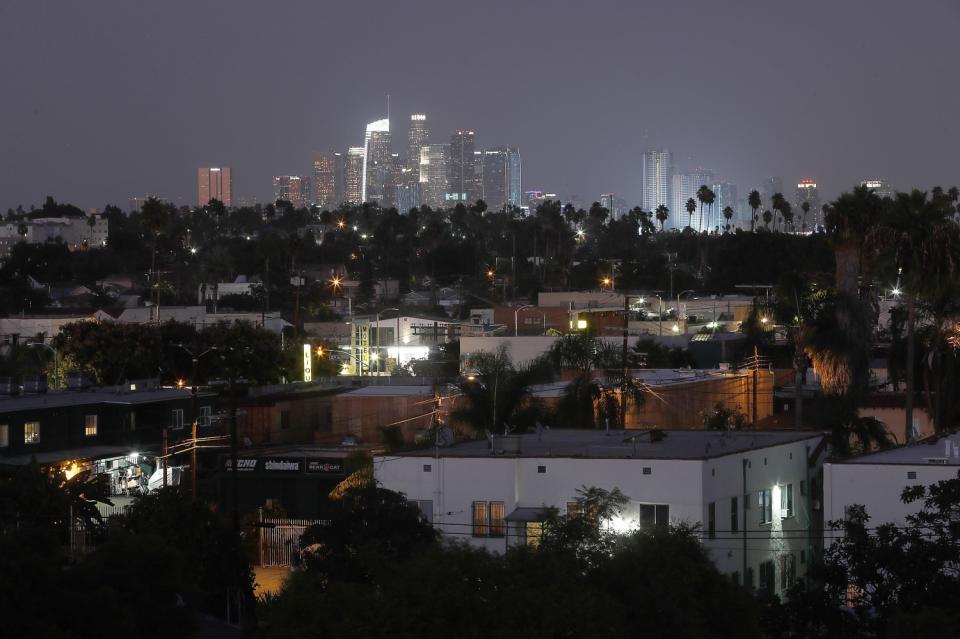 Dusk descends on the residential streets of the Crenshaw District.