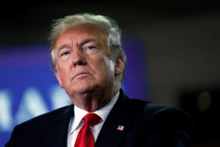 FILE PHOTO: U.S. President Donald Trump holds a campaign rally in Erie, Pennsylvania, U.S., October 10, 2018. REUTERS/Leah Millis/File Photo