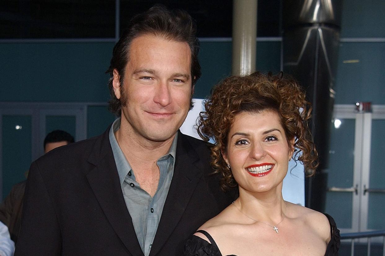 John Corbett and Nia Vardalos during "My Big Fat Greek Wedding" - Hollywood Premiere at ArcLight Theatre in Hollywood, California, United States. (Photo by Gregg DeGuire/WireImage)