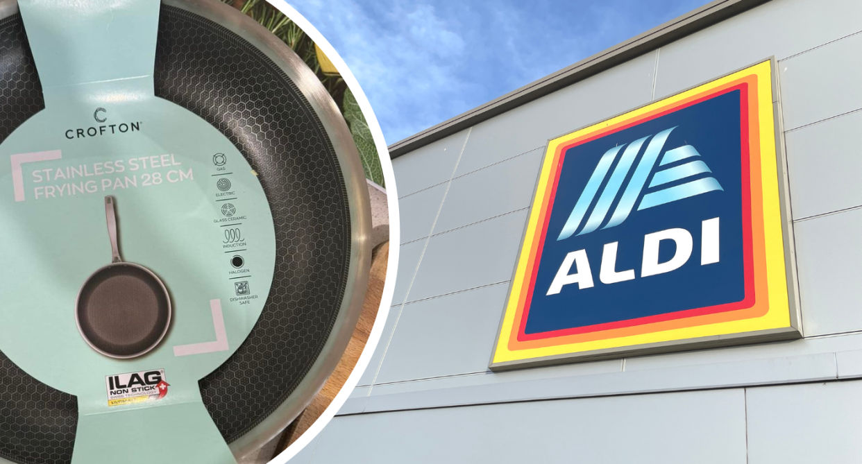 Aldi shoppers are sharing mixed reviews about the $35 Crofton Stainless Steel Frying Pan. Credit: Getty Images/Facebook 