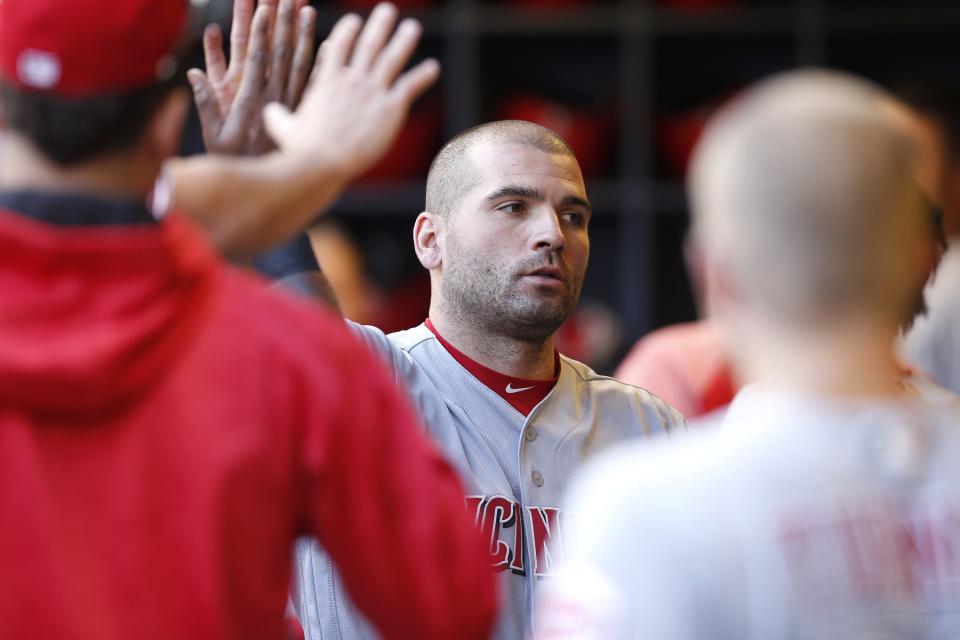 Reds first baseman Joey Votto boosted his MVP credentials by reaching base 321 times during the season. (Getty)