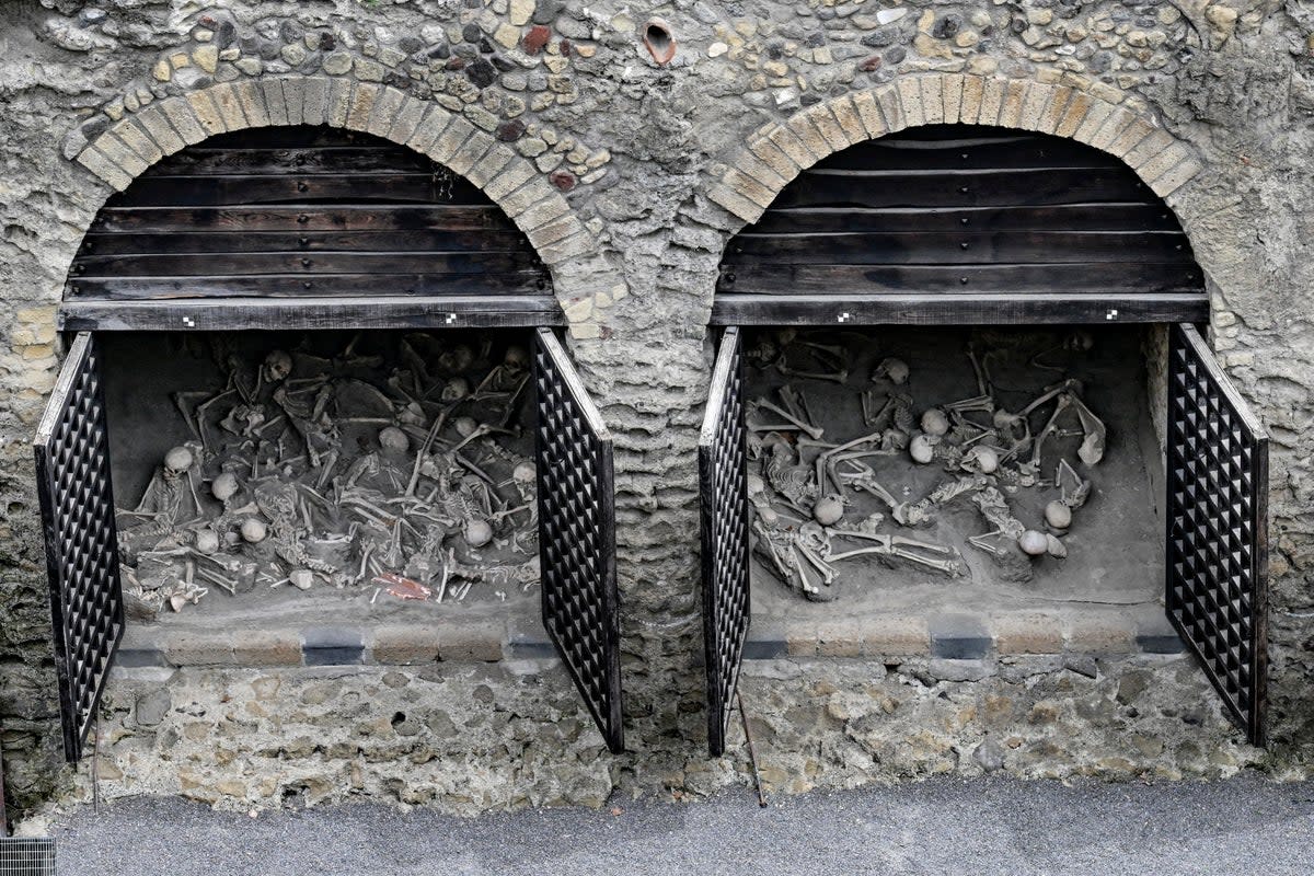 The once ancient beach of Herculaneum is opened for visitors (EPA)