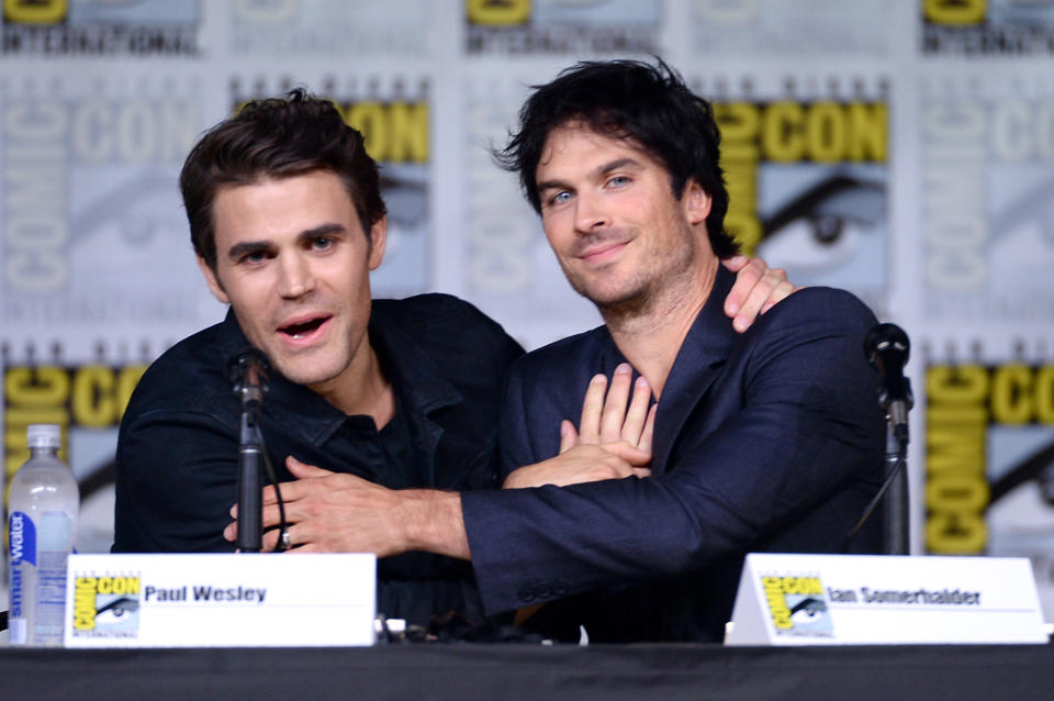 Closeup of Paul Wesley and Ian Somerhalder