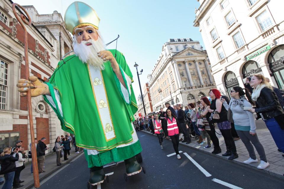 Pride of Ireland: the parade making its way along Piccadilly