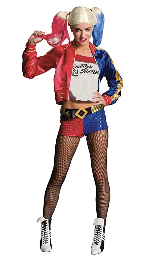 <p><strong>Rubie's</strong></p><p>amazon.com</p><p><strong>$48.89</strong></p><p>Harley Quinn might be a bad guy, but dressing up like her feels so good. Those blue and red accents, from hair to toe, are the perfect addition to a squad, or it makes an awesome solo costume. </p><p>RELATED: <a href="https://www.goodhousekeeping.com/holidays/halloween-ideas/g1422/group-halloween-costumes/" rel="nofollow noopener" target="_blank" data-ylk="slk:80 Group Halloween Costumes Your Squad of BFFs Will Love;elm:context_link;itc:0;sec:content-canvas" class="link ">80 Group Halloween Costumes Your Squad of BFFs Will Love</a></p>