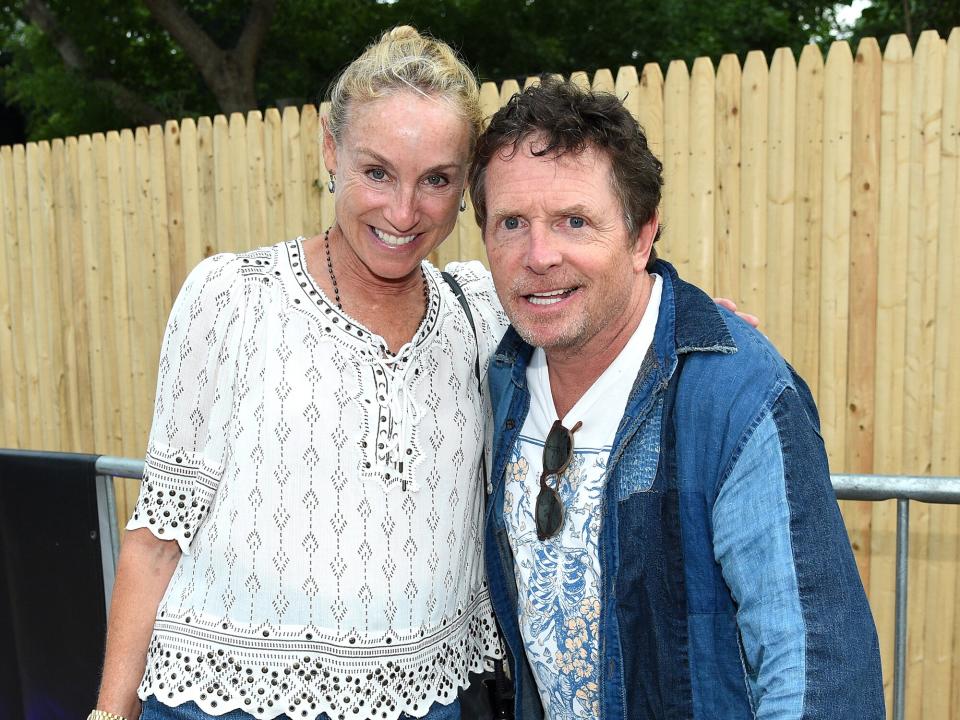 Tracy Pollan and Michael J Fox attend SiriusXM and Pandora's 'Small Stage Series' at The Stephen Talkhouse on August 19, 2021 in Amagansett, New York