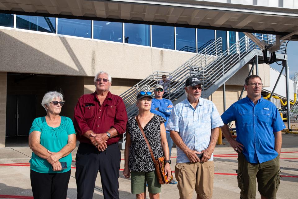 Family members of the late U.S. Army Air Force Sgt. Herald Ray Boyd wait for the fallen soldier's remains to arrive at Corpus Christi International Airport on Friday, Sept. 9, 2022, in Texas. Boyd died in Germany during World War II.