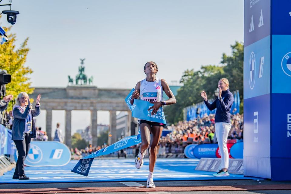 Tigsit Assefa smashed the women’s marathon record in Berlin  (Getty Images)