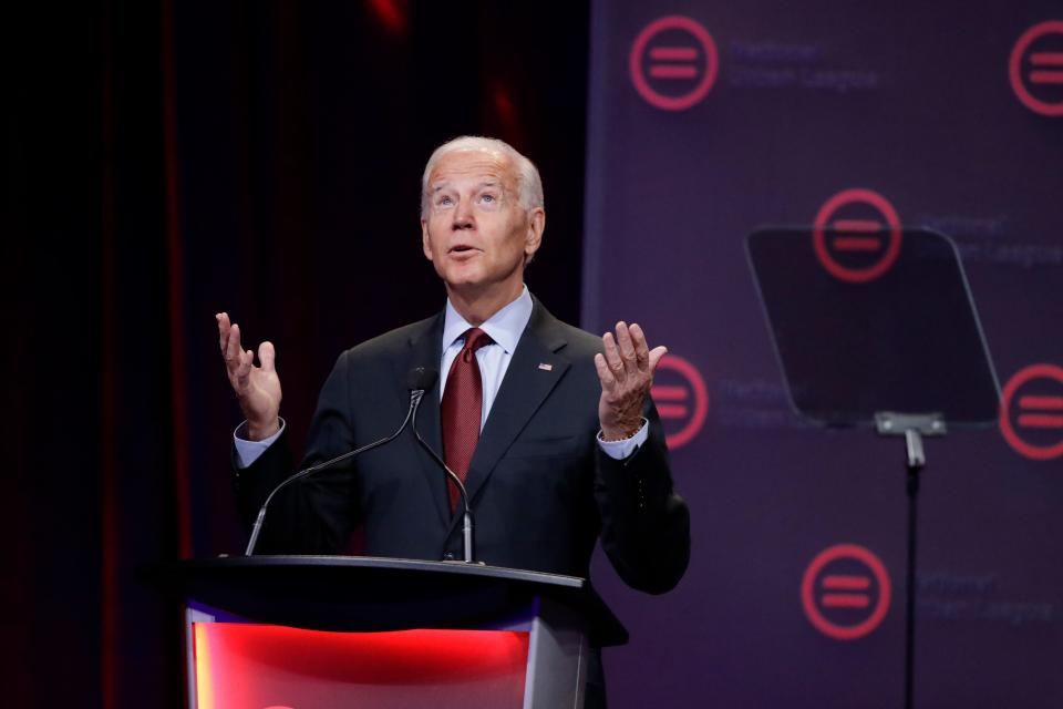 Democratic presidential candidate former Vice President Joe Biden, speaks during the National Urban League Conference,  July 25, 2019, in Indianapolis.
