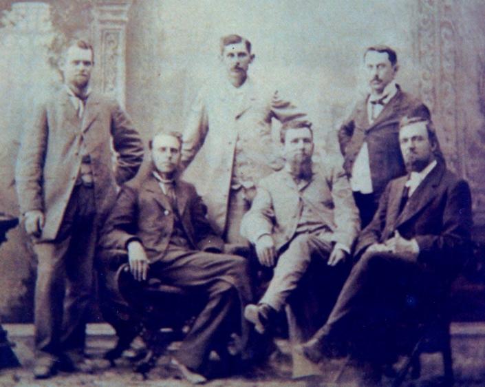 This rare c. 1873 photo of George Webb Slaughter (seated right) and his five sons was taken in Kansas City. Three of the five sons became major Texas cattle ranchers; C.C. (seated center) William B. (standing left) and John B. (standing center) would by the early 1900s control nearly a million acres of West Texas land. The other sons are Mason (seated left) and Peter (standing right).