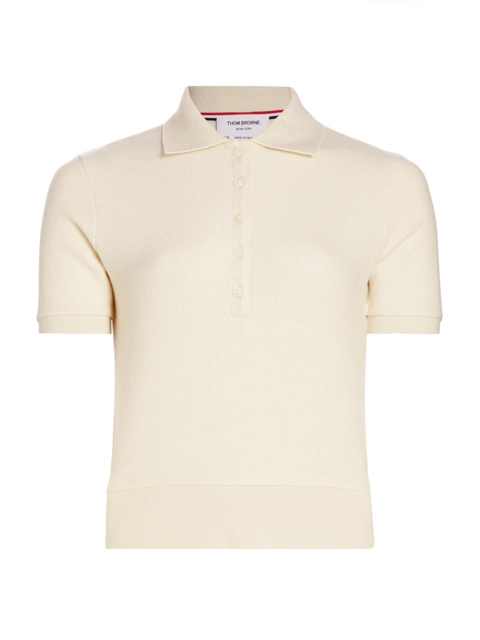 Saks and Thom Browne Pique Polo Shirt