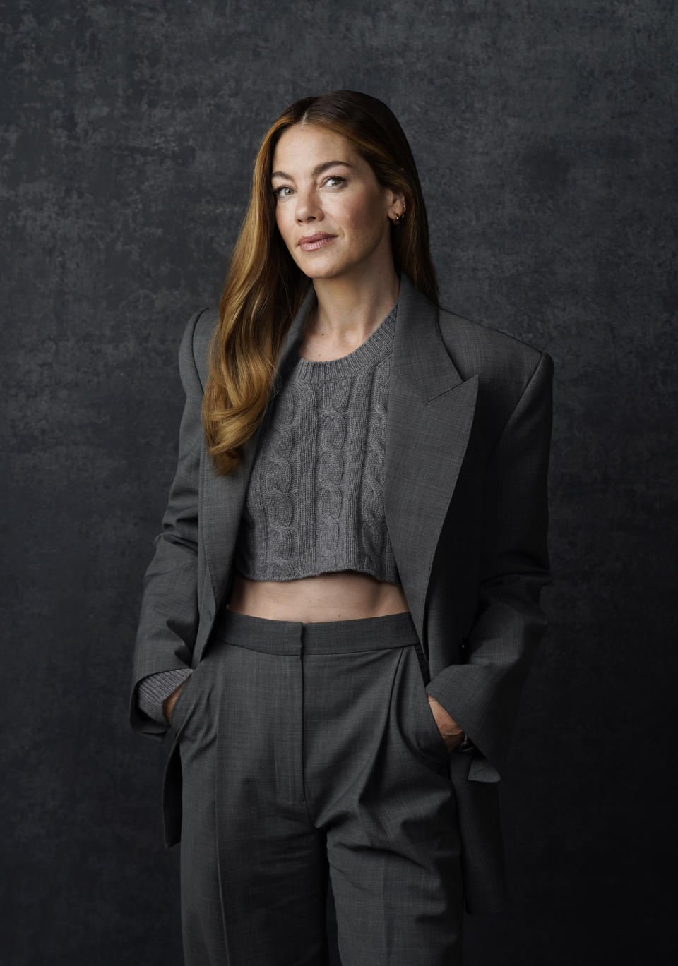 Actor Michelle Monaghan poses for a portrait to promote the Netflix limited series "Echoes," Monday, Aug. 15, 2022, in Los Angeles. (AP Photo/Chris Pizzello)