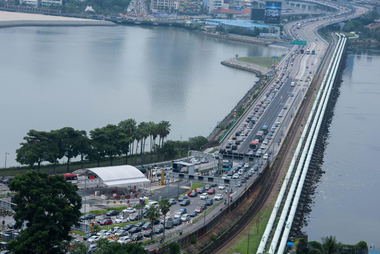 The Singapore-Johor Causeway. 