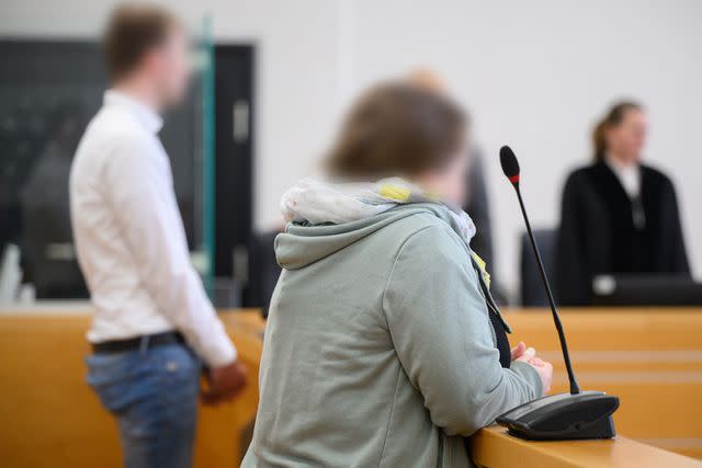 <p>Julian Stratenschulte/picture alliance via Getty Images</p> The man and woman shown in Hanover district court in April 2024