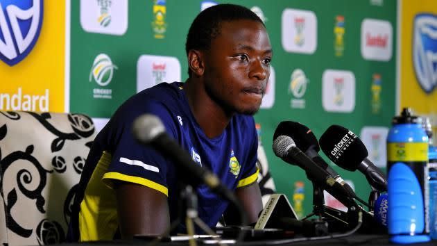 Rabada faces the media. Pic: Getty