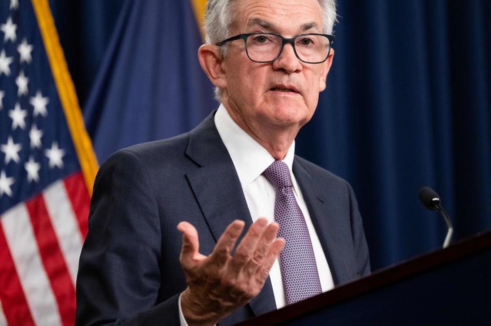 US Federal Reserve Board Chairman Jerome Powell speaks during a news conference in Washington, DC, on September 21, 2022. - The Federal Reserve raised the key US interest rate again and said more hikes are coming as it battles soaring prices. It was the third consecutive increase of 0.75 percentage point by the Fed's policy-setting Federal Open Market Committee, continuing the aggressive action to tamp down inflation that has soared to the highest in 40 years. (Photo by SAUL LOEB / AFP) (Photo by SAUL LOEB/AFP via Getty Images)