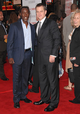 Don Cheadle and Matt Damon at the Los Angeles premiere of Warner Bros. Pictures' Ocean's Thirteen