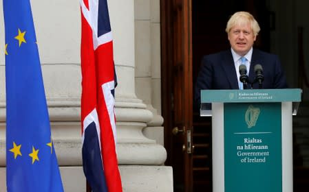 Britain's Prime Minister Boris Johnson meets with Ireland's Prime Minister (Taoiseach) Leo Varadkar in Dublin