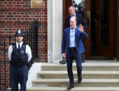 Britain's Prince William leaves the Lindo Wing of St Mary's Hospital after his wife Catherine, the Duchess of Cambridge, gave birth to a son, in London, April 23, 2018. REUTERS/Hannah McKay