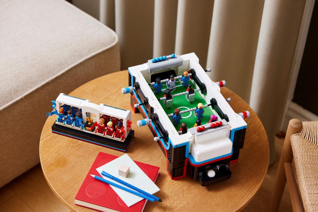 The newest LEGO set to emerge from the toy maker's Ideas program is a miniature foosball table. The set has more than 2,300 pieces and will be available Nov. 1 for $249.99.