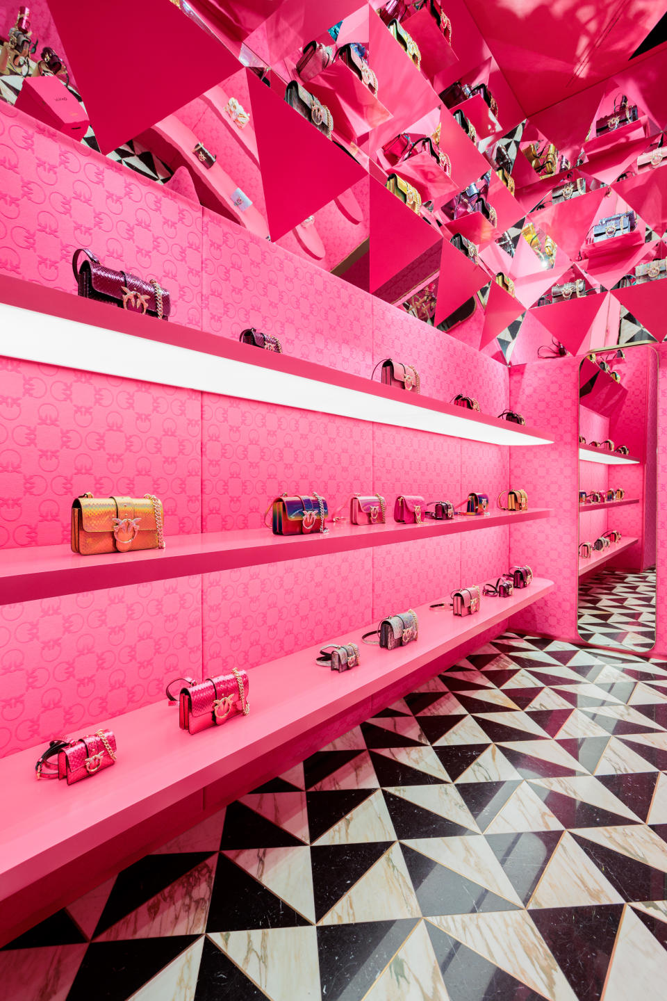 Inside the Pinko Galleria store in Milan.