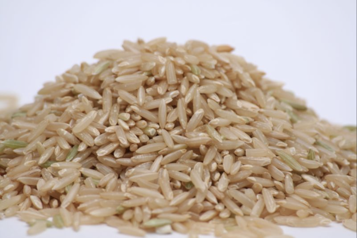 Pile of uncooked Brown Rice