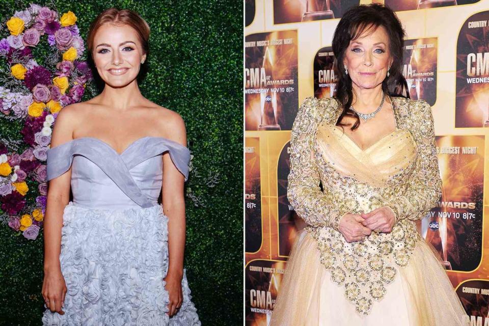 <p>Catherine Powell/Getty Images for CMT; Michael Loccisano/Getty</p> Emmy Russell in October 2022; Loretta Lynn in November 2010