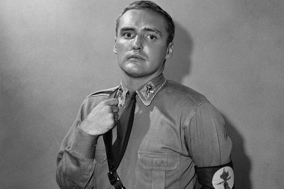 American actor Dennis Hopper in an episode of the television show 'The Twilight Zone' entitled 'He's Alive' (directed by Stuart Rosenberg), Culver City, California, September 18, 1962. The episode was originally broadcast on January 24, 1963. (Photo by CBS Photo Archive/Getty Images)