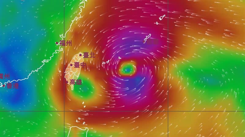 烟花颱風雖然不登陸，但仍會帶來明顯雨勢。（圖／中央氣象局）