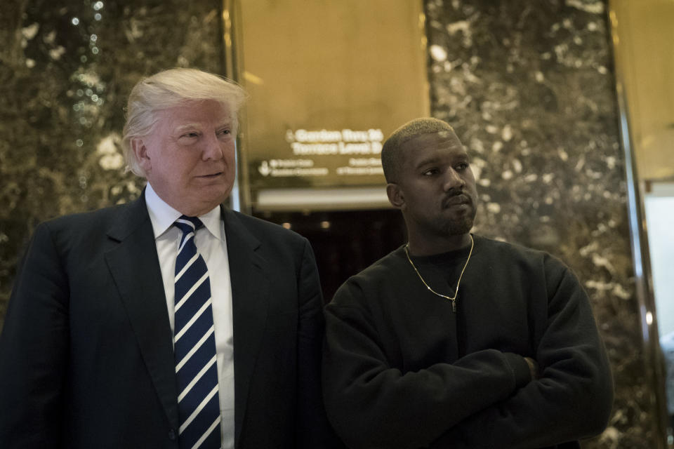 Kanye West explained his support for President Trump in a radio interview on Wednesday. (Photo: Drew Angerer/Getty Images)