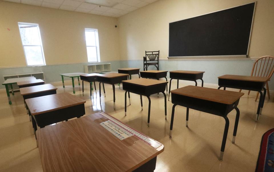 A traditional look in one of the classrooms, Wednesday, Feb. 3, 2023, at the Florida East Coast Christian School, a new private school in Ormond Beach.