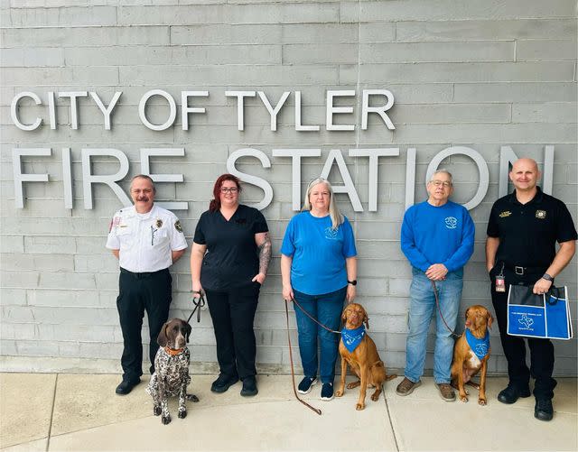Tyler Obedience Training Club donating pet oxygen masks to the Tyler Fire Department