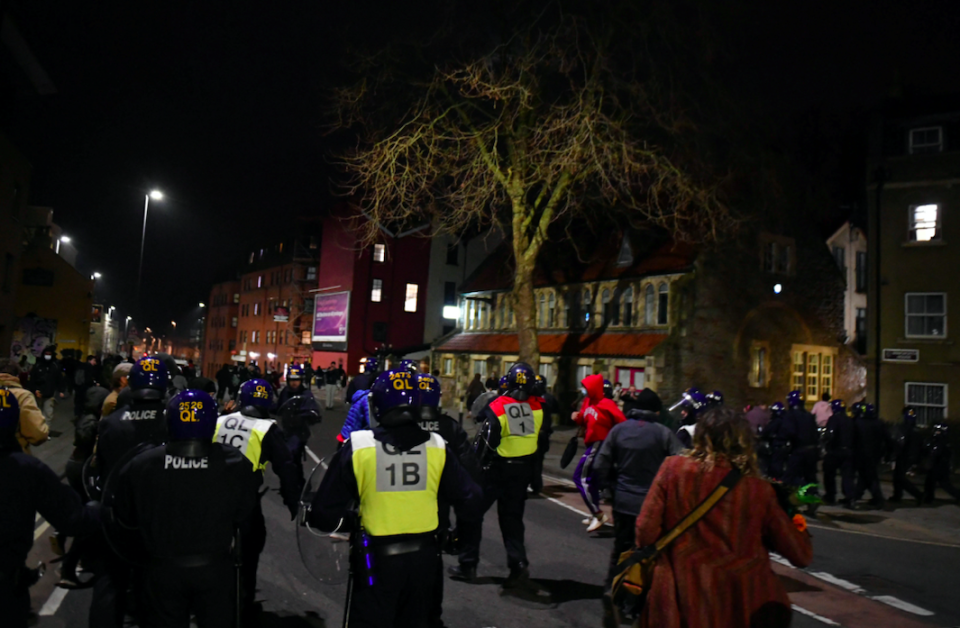 One of those arrested was in connection with the disorder in Bristol on Sunday, Avon and Somerset Police said in a tweet. (SWNS)